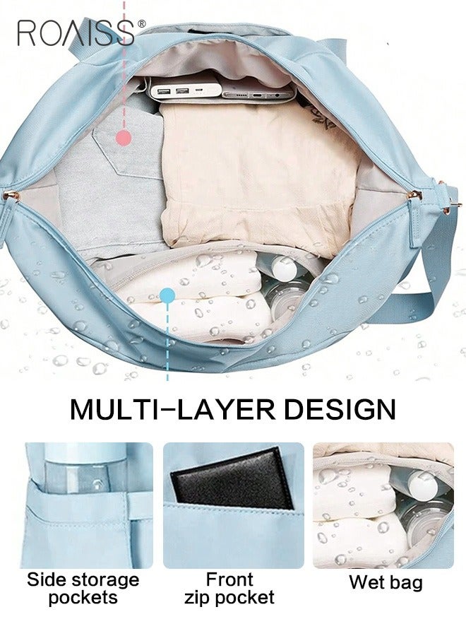 roaiss Large Capacity Duffel Bag for Women Sports Travel Bag with USB Charging Port Weekender Overnight Bag with Wet Pocket and Shoes Compartment for Short Trip Gym Yoga Spacious Foldable Bag for Travelers - Image 2