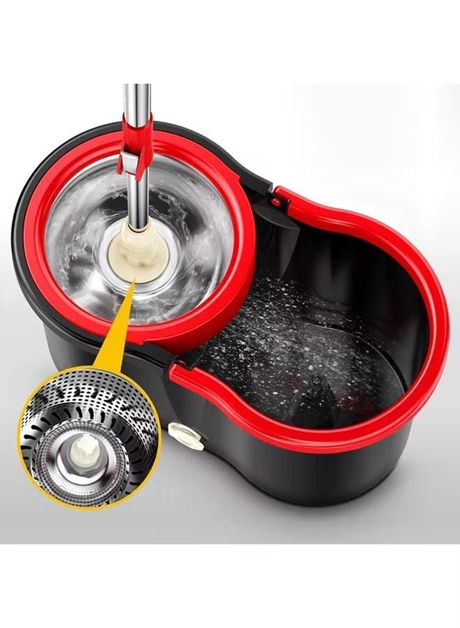 Spin Mop Stainless Steel With Bucket Red/Black 45x 25x 22 centimeter - Image 2