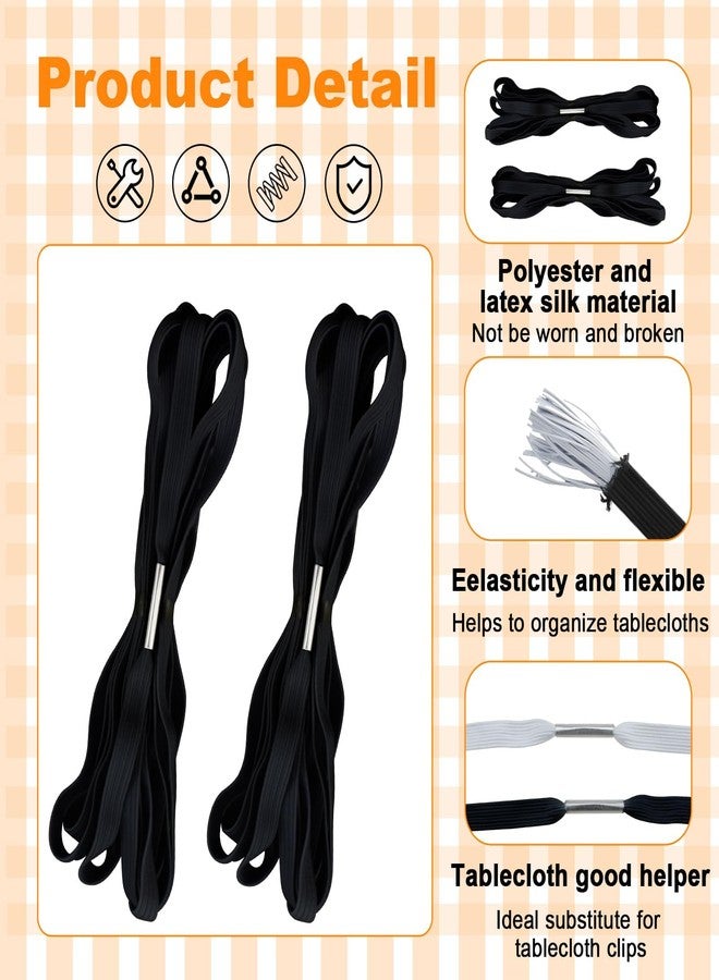 MARRTEUM Table Bungees Tablecloth Strap Bands, 10 Pieces Black Elastic Windproof Band Cords to Hold Down Table Cloth for Outdoor, Kitchen, Picnic Camping, Wedding Party - Image 3