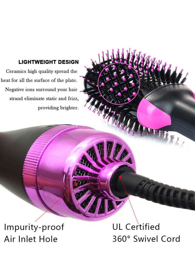 One Step One Step Hair Dryer Volumizer And Styler Ceramic Plates 3 Speed Option Black/Purple  - Image 1