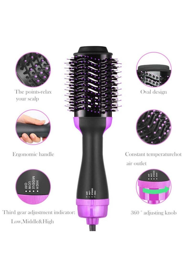 One Step One Step Hair Dryer Volumizer And Styler Ceramic Plates 3 Speed Option Black/Purple  - Image 3