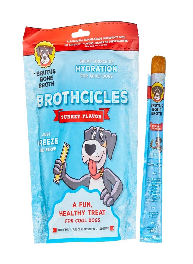 Brutus Bone Broth Brutus Brothcicles - All Natural Turkey Flavored - Frozen Dog Superfood Treats for Hydration and Snacking - Image 1