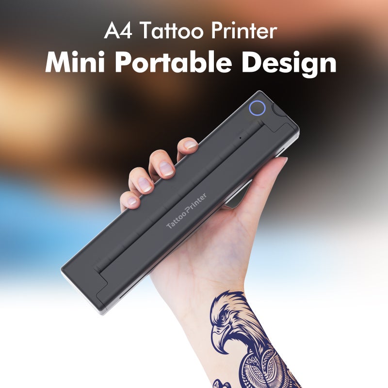 A46Tattoo Printer Tattoo Thermal Printer Thermal Ink Free Portable A4 Bluetooth Wireless Usb - Image 3