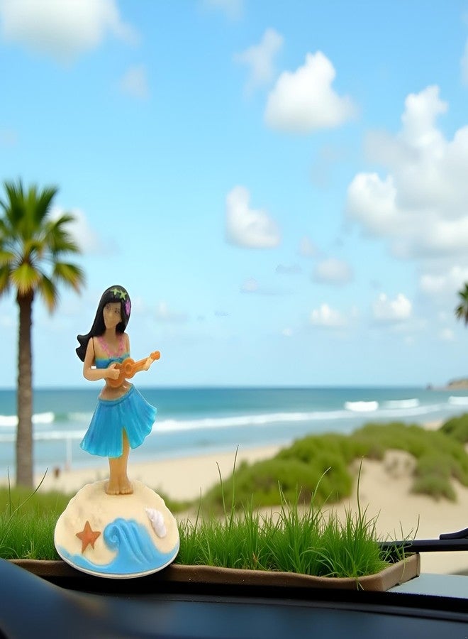 Bwexxt Solar Powered Dancing Figures Decoration - Solar Shaking Head Ornaments Hula Girl - Solar Powered Car Dashboard Interior Decoration Desktop Ornaments Shaking Head Figure (4.4 inches) - Image 2