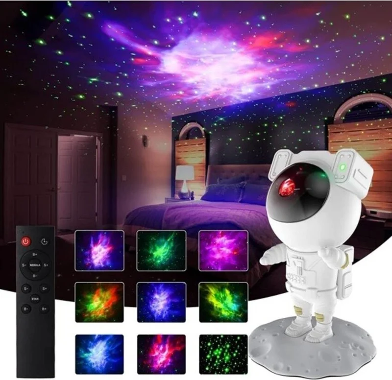 اي سي شوب Astroboy Lighting Star Projector Astronaut Lighted Galaxy Milky Way Projection Night Lamp