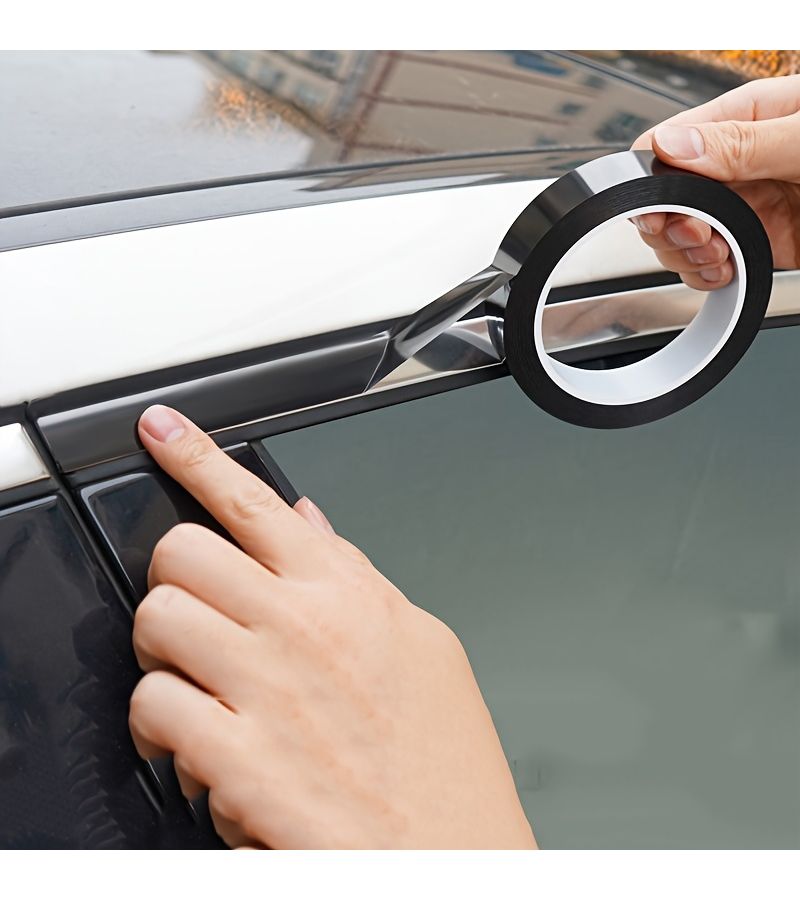 زخرف vinyl مقاومة للخدش والماء اللون المات أسود لحماية قاعدة الباب الخلفي وщит المرآة الجانبي للسيارة بشكل عام. - Image 1