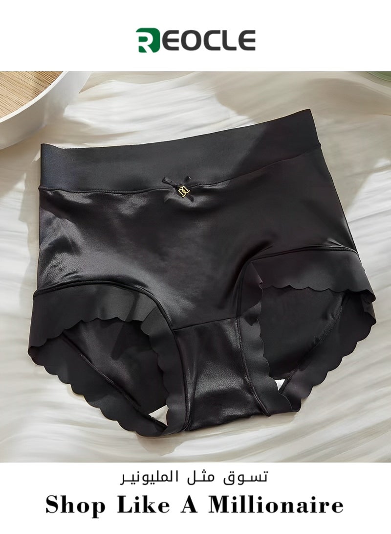 REOCLE Women's Brief Panties High-Waisted Ice Silk Underwear Moisture-Wicking Underwear Super Soft Designed with Comfort in Mind High Waist Triangle Pants for Women - Image 1