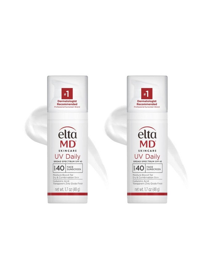 EltaMD UV Daily SPF 40 Face Sunscreen Moisturizer with Zinc Oxide, Daily Face Moisturizer with SPF, Sunscreen, 1.7 oz Pump (Pack of 2) - Image 1