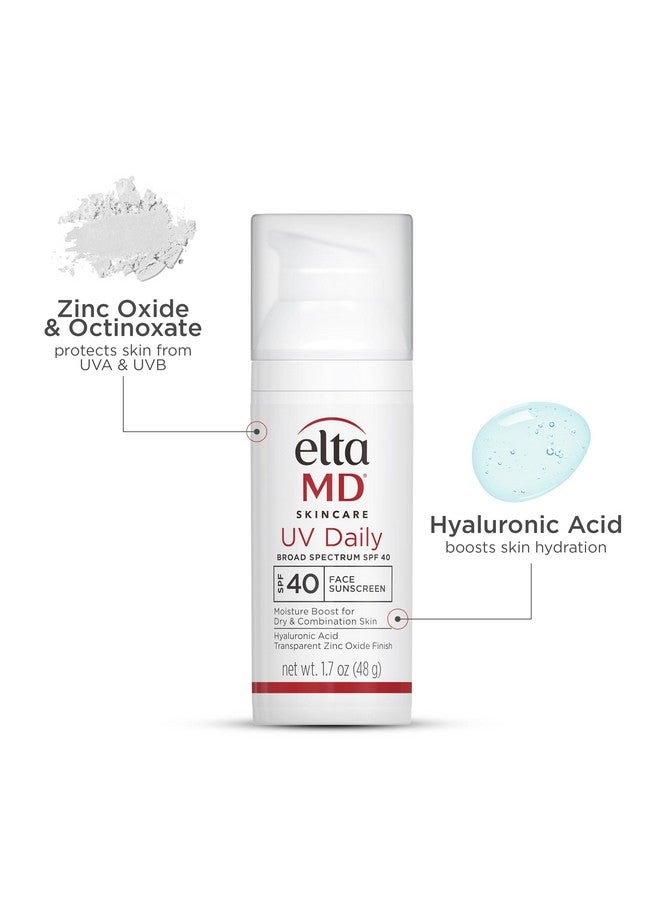 EltaMD UV Daily SPF 40 Face Sunscreen Moisturizer with Zinc Oxide, Daily Face Moisturizer with SPF, Sunscreen, 1.7 oz Pump (Pack of 2) - Image 2