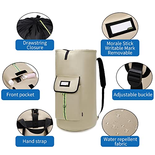 SUOVOCK laundry bag backpack,extra-large heavy duty laundry bags,laundry backpack for college students,drawstring closure (Khaki laundry bag) - Image 3