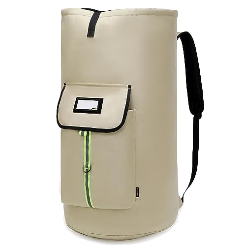 SUOVOCK laundry bag backpack,extra-large heavy duty laundry bags,laundry backpack for college students,drawstring closure (Khaki laundry bag) - Image 1