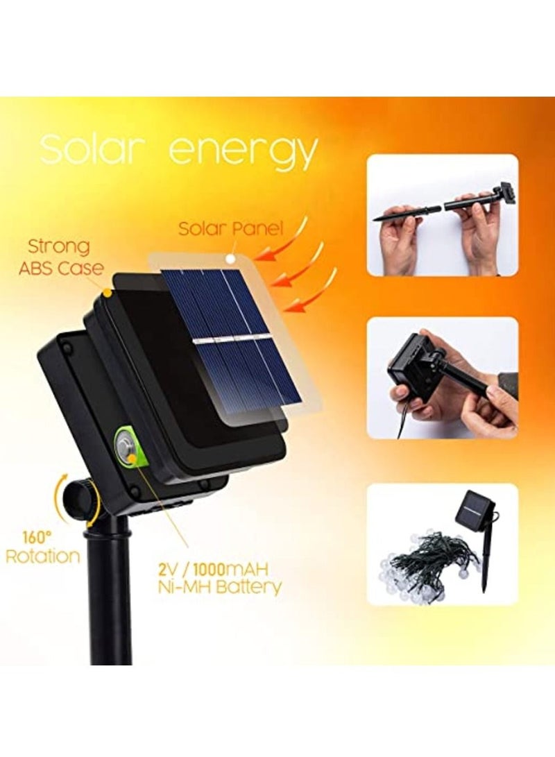 Hilalful سلسلة أضواء شمسية خارجية هلالفل | مناسبة لغرفة المعيشة، الشرفة والمساحات الداخلية | هدية مثالية لتزيين المنزل في رمضان، عيد، أعياد الميلاد، حفلات الزفاف، الانتقال إلى منزل جديد - Image 3