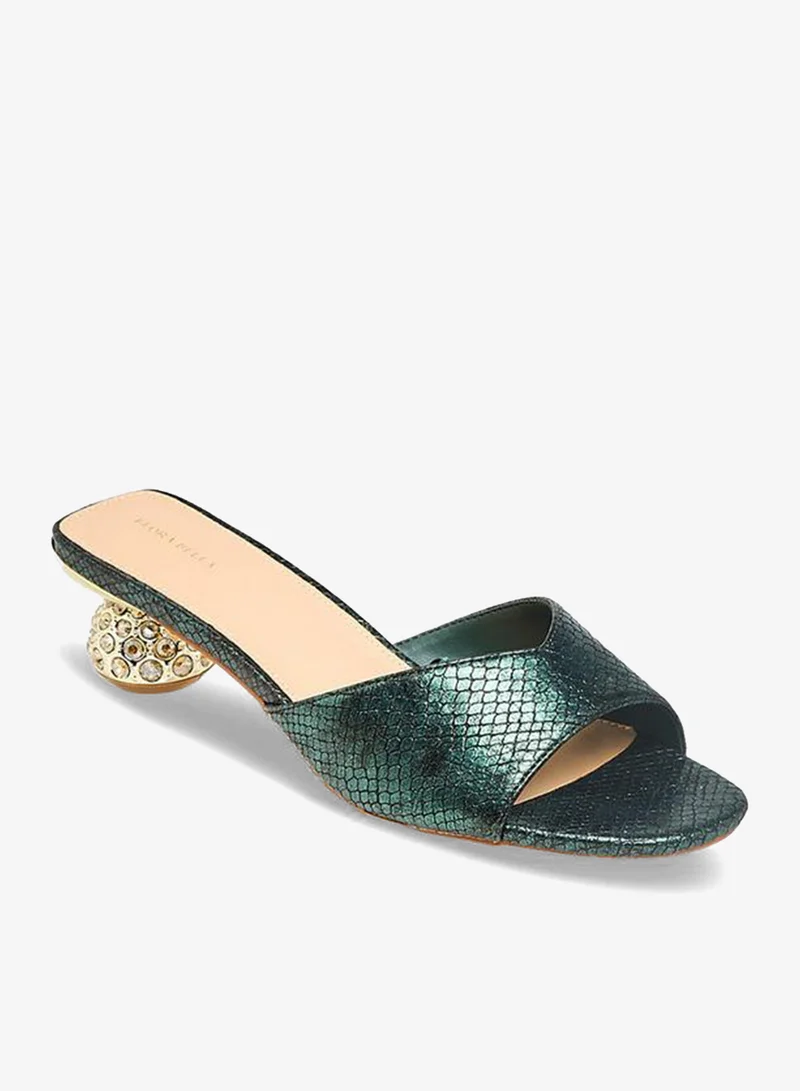 Flora Bella By Shoexpress GREEN Flora Bella Women Embellished Heel Sandals Ramadan Collection for Women | Best Price UAE