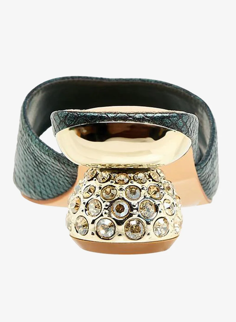Flora Bella By Shoexpress GREEN Flora Bella Women Embellished Heel Sandals Ramadan Collection for Women | Best Price UAE