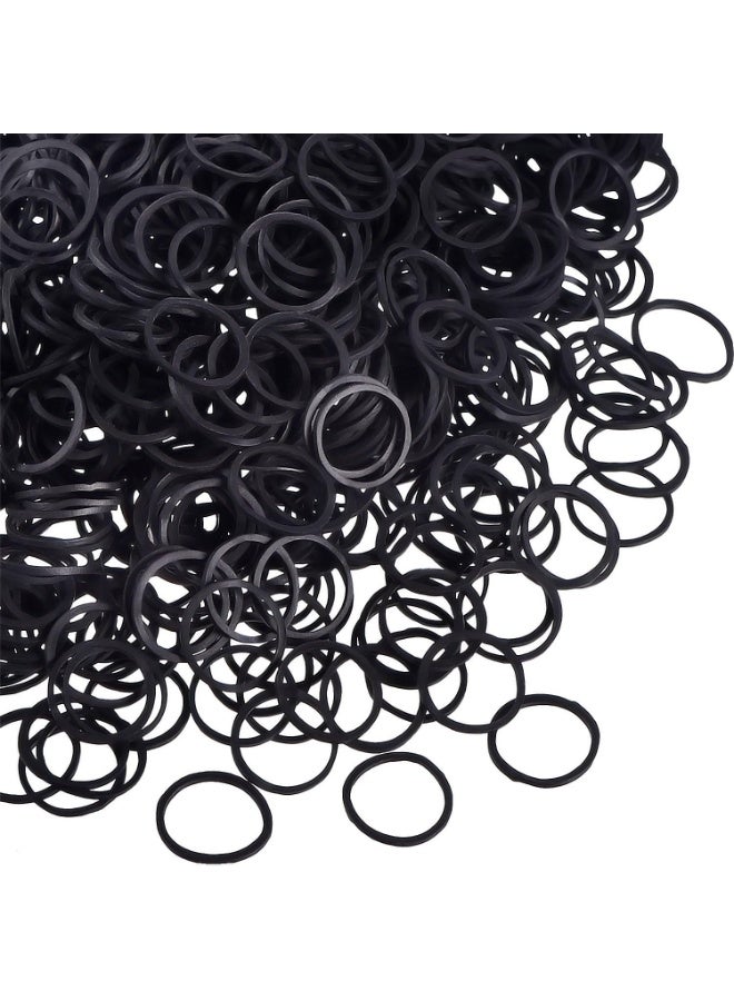 VIUAUAX 600 قطعة من أربطة الشعر المطاطية السوداء - Image 1