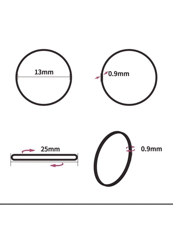 VIUAUAX 600 قطعة من أربطة الشعر المطاطية السوداء - Image 5