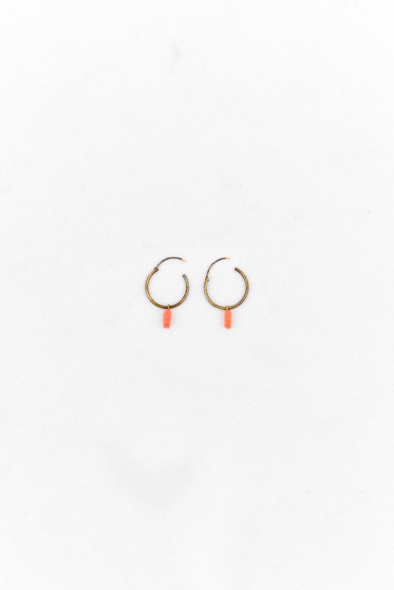 PARFOIS Women Real Stone Sterling Silver Stud Earrings, Orange  - Image 2