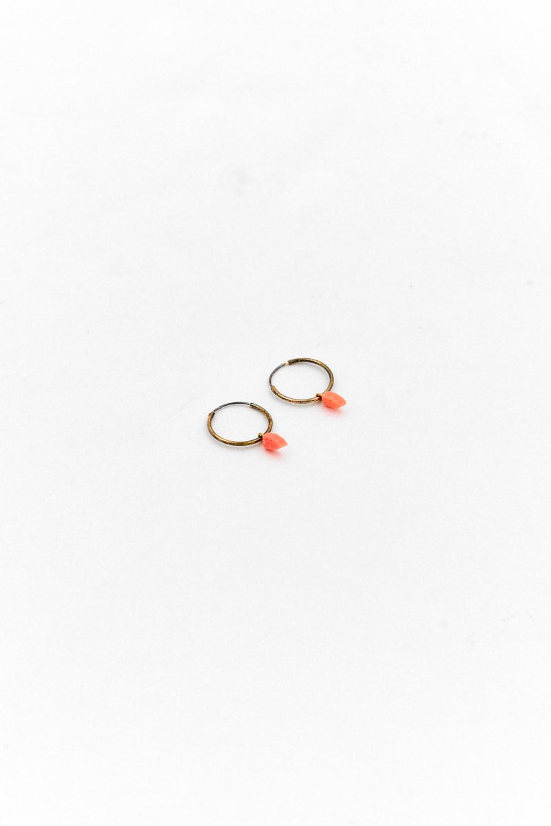 PARFOIS Women Real Stone Sterling Silver Stud Earrings, Orange  - Image 1
