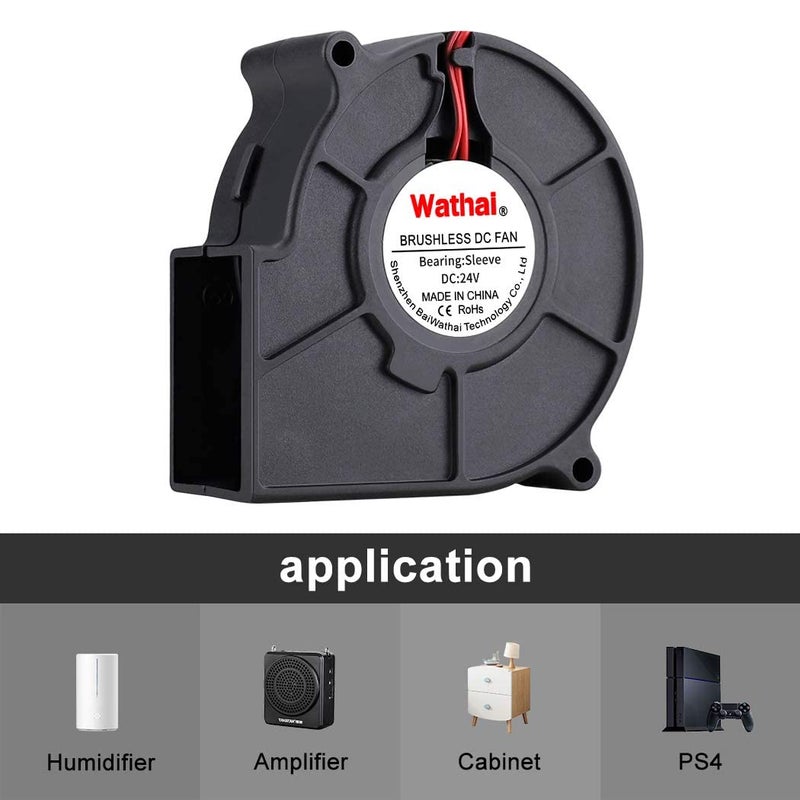 REES52 7530 Blower Fan 75mm Blower Fan 75mm x 30mm 24V 2PIN DC Brushless Cooling Blower Fan - Image 2