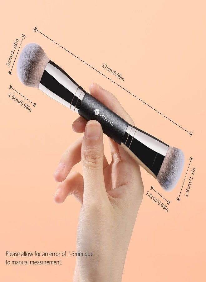 TEOYALL Dual-Ended Foundation Contour Brush, Dense Sculpting Defining and Domed Blending Synthetic Bristles for Liquid Cream Powder - Image 5