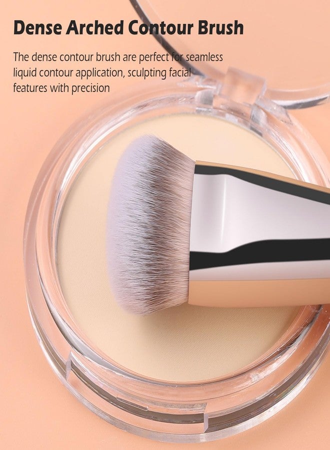 TEOYALL Dual-Ended Foundation Contour Brush, Dense Sculpting Defining and Domed Blending Synthetic Bristles for Liquid Cream Powder - Image 3