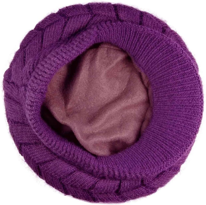HINDAWI Women Winter Warm Knit Hat Wool Snow Ski Caps with Visor - Image 4