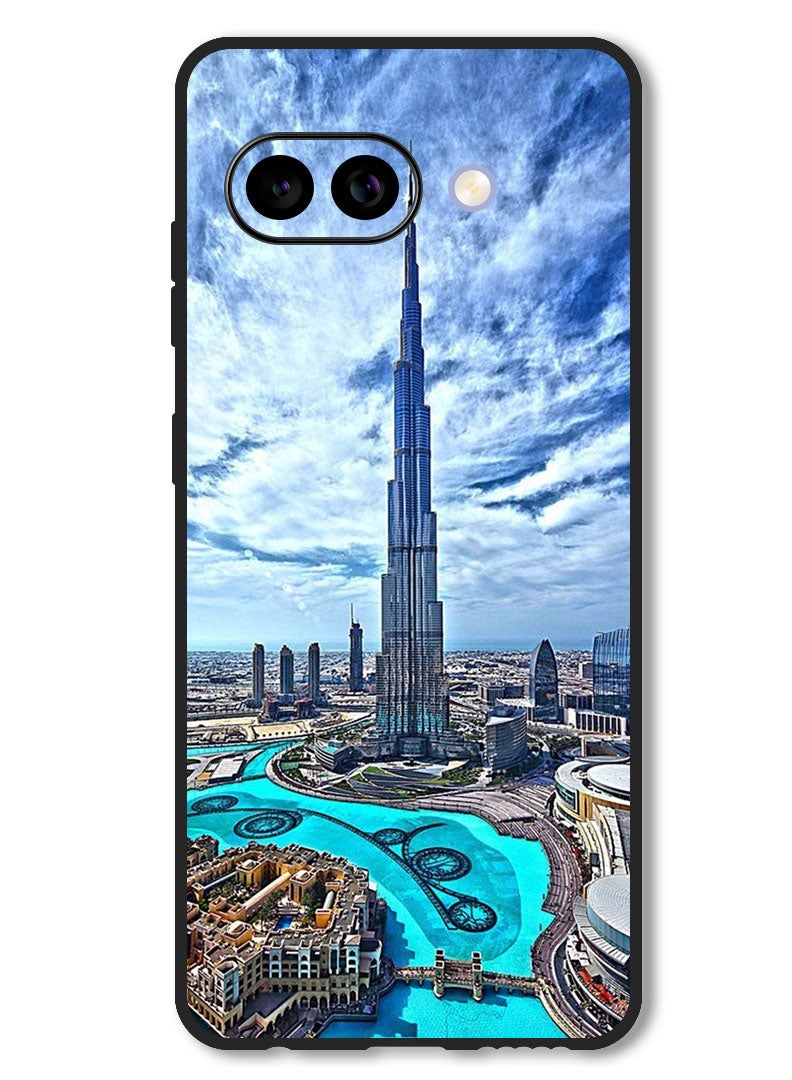 Theodor Case Compatible with Google Pixel 9A Protection Shockproof Bumper Cover Burj Khalifa in Day - Image 1