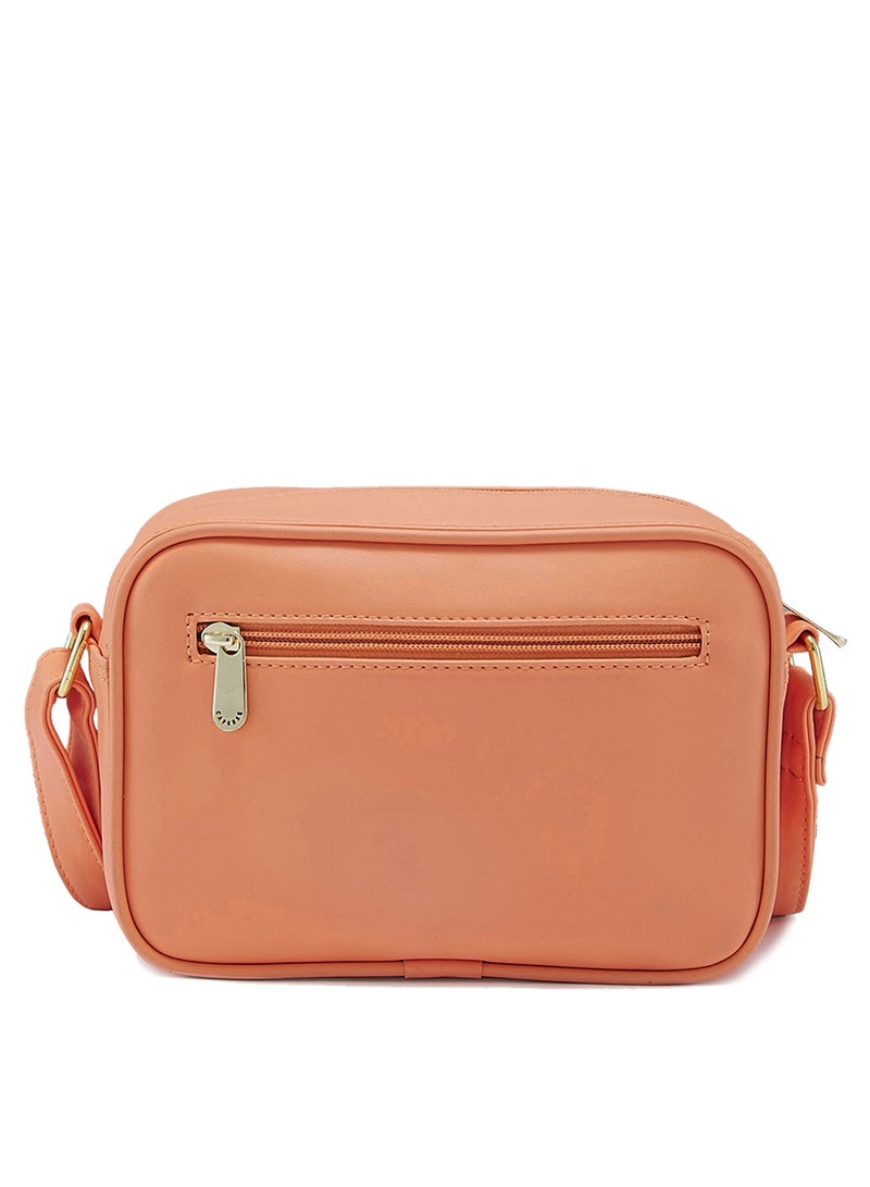 كابريسي دورا حقيبة متوسطة الحجم من الجلد الصناعي المرجاني الصلب - Image 3