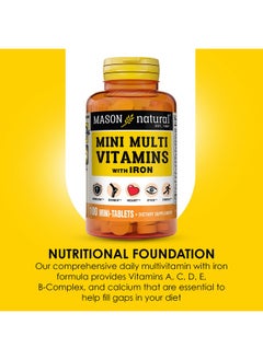 MASON NATURAL Daily Mini Multi Vitamins with Iron, Vitamins A, C, D, E, B1, B2, B3, B6, B12, Folate & Calcium, 100 Day Supply - pzsku/Z1311473C307B33278BCFZ/45/_/1740202496/8d7d4161-d997-4c29-9dfe-07257358310c