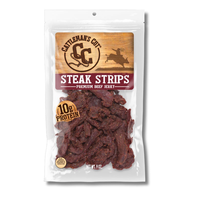 CATTLEMAN'S CUT Cattlemans Cut Steak Strips Beef Jerky Texas Style Flank Steak Premium Marinated Steak High Protein Meat Snacks Keto Friendly Gluten Free Carnivore Travel Snack Resealable Bag 9 Ounces - Image 3