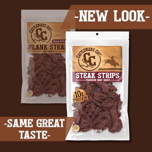 CATTLEMAN'S CUT Cattlemans Cut Steak Strips Beef Jerky Texas Style Flank Steak Premium Marinated Steak High Protein Meat Snacks Keto Friendly Gluten Free Carnivore Travel Snack Resealable Bag 9 Ounces - Image 5
