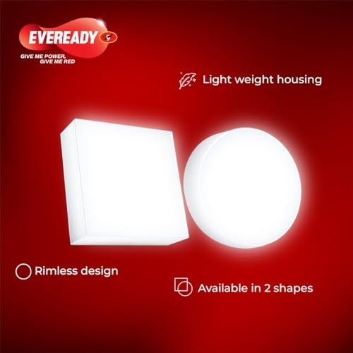 Eveready 8W LED Rigel Surface Panel | Rimless Design | Square Shape | Energy Efficient | High Luminous Output | 4kV Surge Protection | 6500K Daylight | Made in India & BIS Approved | Pack of 1 - Image 2