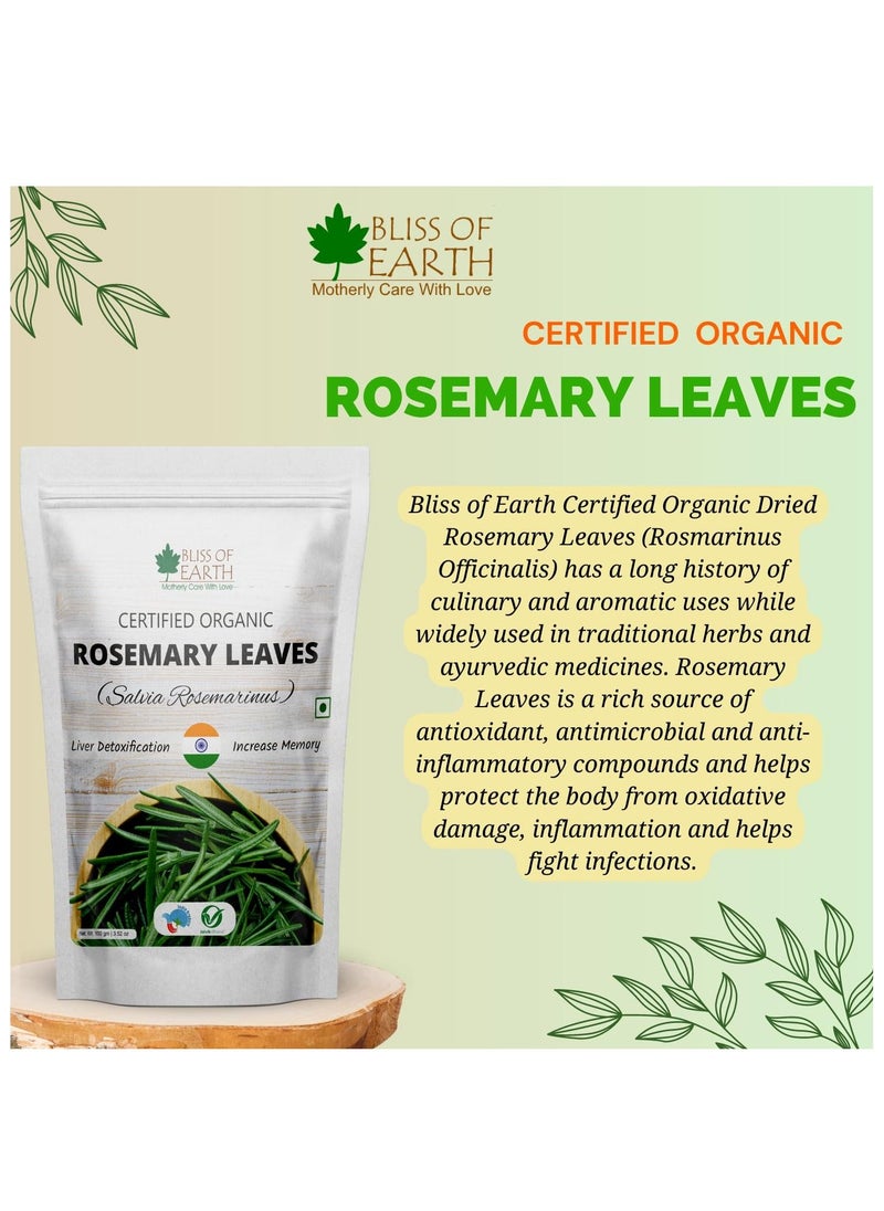 بليس اوف ايرث Bliss of Earth أوراق إكليل الجبل المجففة المعتمدة من Rosmarinus Officinalis رائعة للشاي والطبخ والشعر والذاكرة 50 جم  - Image 4