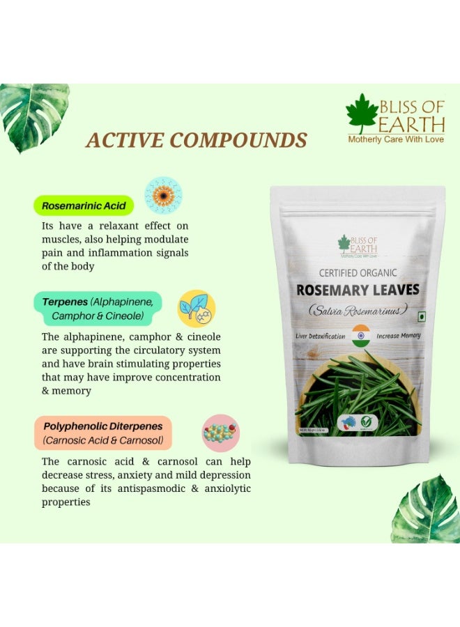 Bliss of Earth Dried Rosemary Leaves Certified Organic Rosmarinus Officinalis Great for Tea, Cooking, Hair & Memory 50GM - Image 5