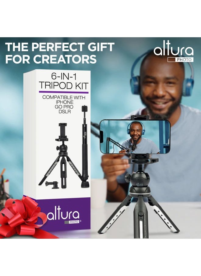 Altura Photo - Phone Tripod 55" - Works as GoPro Selfie Stick & Camera Monopod - Cellphone & iPhone Stand with 360 Rotating Head and Carrying Case, Great for Travel - Image 1