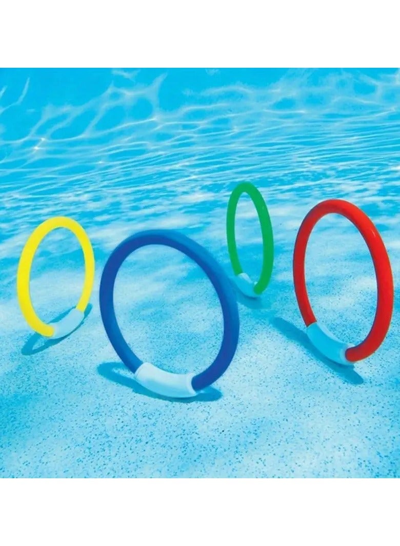 Goolsky 4pcs Diving Ring Toys, Swimming Pool Toys, Diving Ring Water Play Beach Toys - Image 3