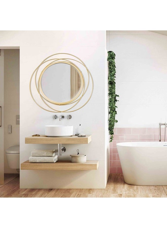 Cityelf Gold Circle Mirrors Set of 2 16 Inch Home Wall Decor Iron Frame Hanging Mirror for Living Room Bedroom Bathroom Entryway (Medium Size 16 Inch, Circles) - Image 5