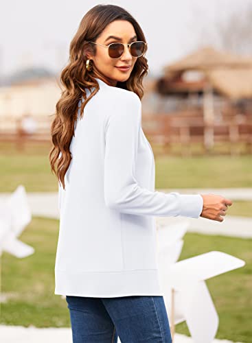 Hount Womens Cardigan Lightweight Dressy Sweater Cardigans Long Sleeve Open Front Knit Cardigan (X-Large, White) - Image 5