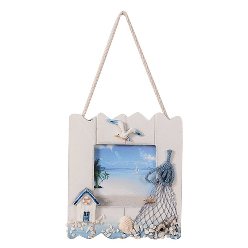 2pcs Modern DIY Photo Frames Romantic Sea Mediterranean Style Wall Hanging Door Picture Frames Home Decor Accessories ( Pattern) - Image 2