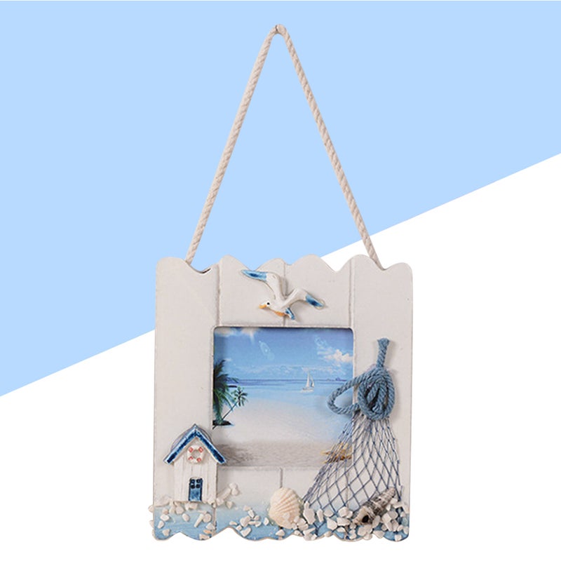2pcs Modern DIY Photo Frames Romantic Sea Mediterranean Style Wall Hanging Door Picture Frames Home Decor Accessories ( Pattern) - Image 5