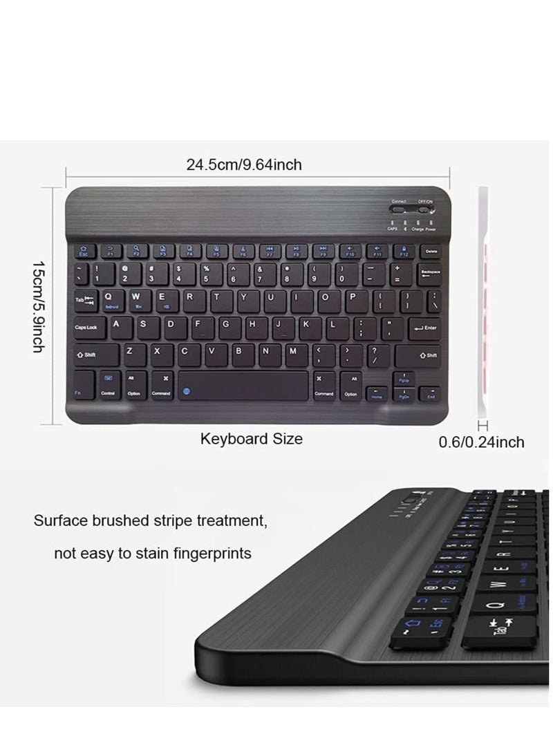 Rechargeable Bluetooth Keyboard and Mouse Combo Ultra-Slim Portable Compact Wireless Mouse Keyboard Set for Android Windows Tablet Cell Phone iPhone iPad Pro Air Mini, iPad OS/iOS 13 and above (Black) - Image 5