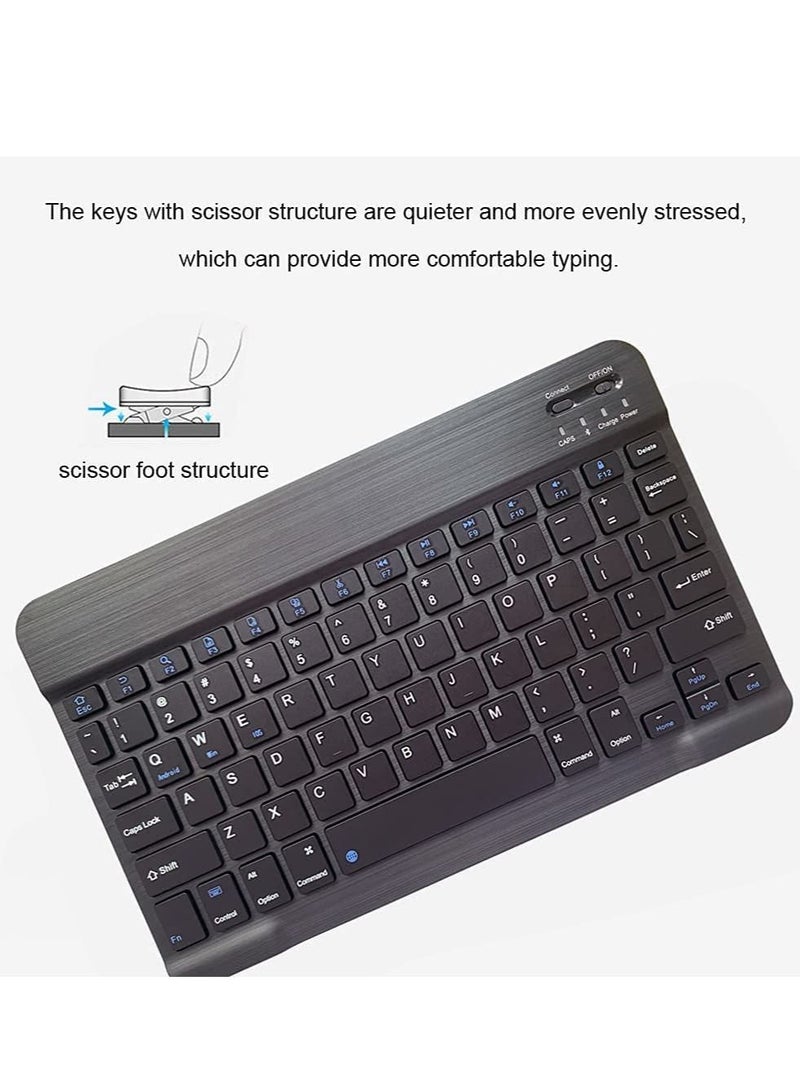 Rechargeable Bluetooth Keyboard and Mouse Combo Ultra-Slim Portable Compact Wireless Mouse Keyboard Set for Android Windows Tablet Cell Phone iPhone iPad Pro Air Mini, iPad OS/iOS 13 and above (Black) - Image 2
