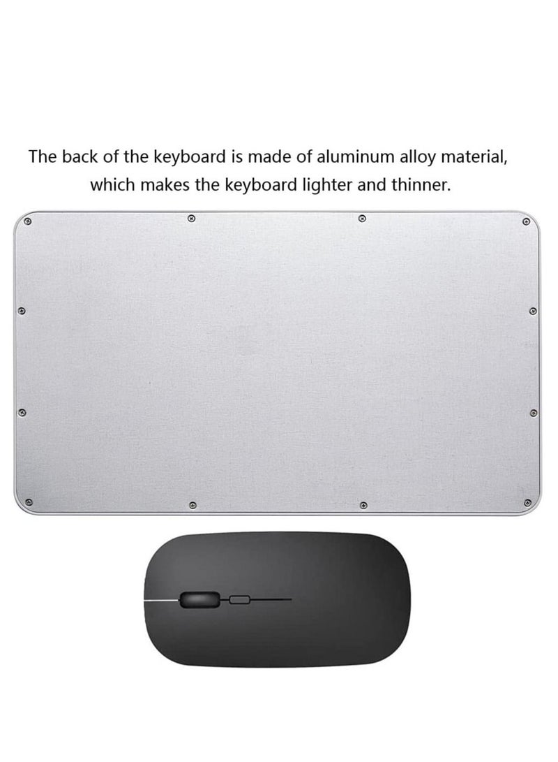 Rechargeable Bluetooth Keyboard and Mouse Combo Ultra-Slim Portable Compact Wireless Mouse Keyboard Set for Android Windows Tablet Cell Phone iPhone iPad Pro Air Mini, iPad OS/iOS 13 and above (Black) - Image 3