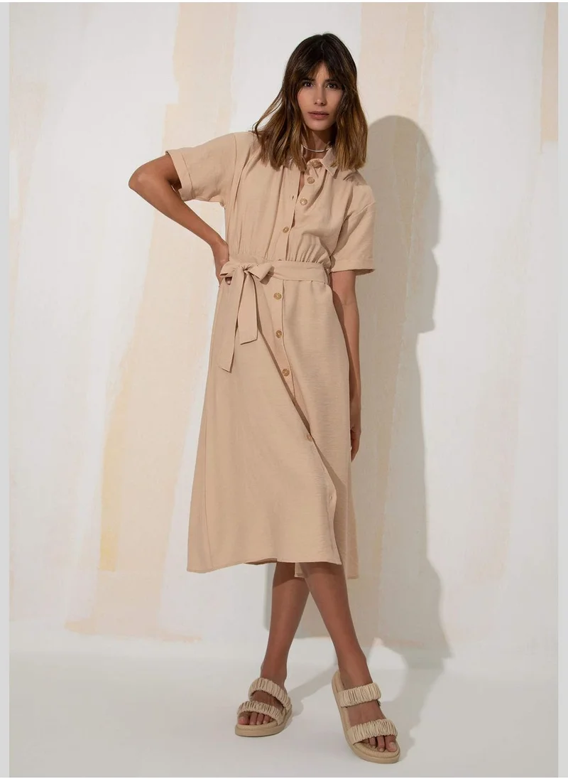 ديفاكتو Woman Short Sleeve Woven Dress