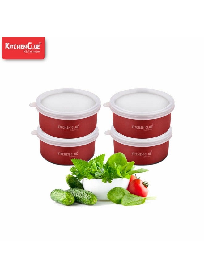 KITCHEN CLUE Stainless Steel Microwave Safe Lunch Containers For Kitchen I Red Set Of 10 Pcs, 300 ML I Steel Lunch Box For Office School I Kitchen Storage Bowls I AIRTIGHT & LEAK-PROOF (SET OF 10 PCS) - Image 5