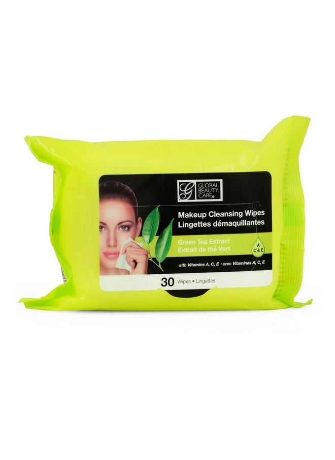 Global Beauty Care - Global Beauty Care Cleansing Makeup Removal Cloth Wipes Bulk - Great for travel toiletries - 120 Count (4-Pack) (Aloe Vera & Green Tea) - Image 1