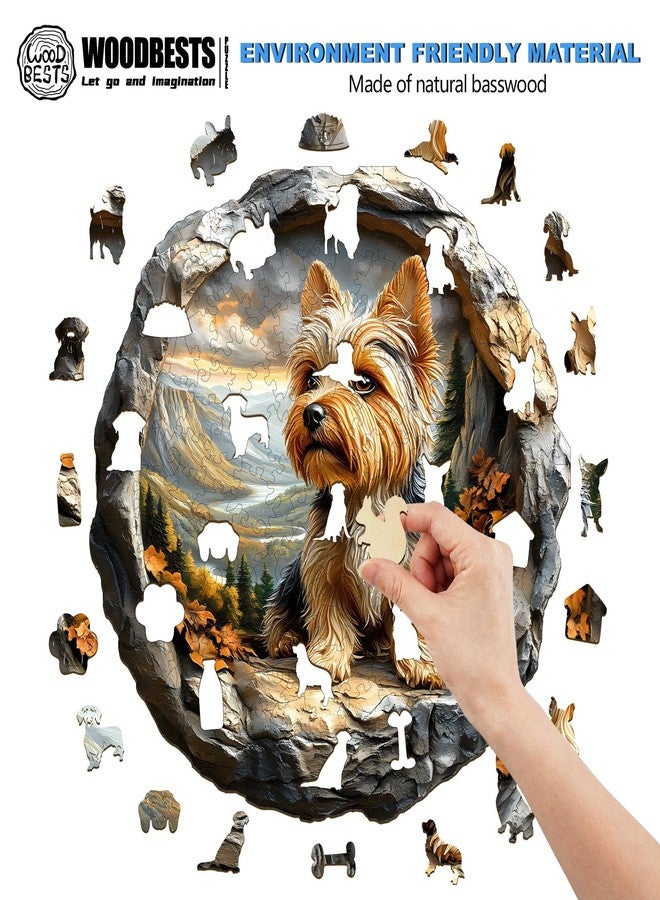 WOODBESTS Wooden Puzzles for Adults (100 Piece, S, 8.5"x8.5") Yorkshire Puzzle Adult Puzzles, Wooden Jigsaw Puzzles Unique Shape, Birthday Gifts for Adults Family Game - Image 4