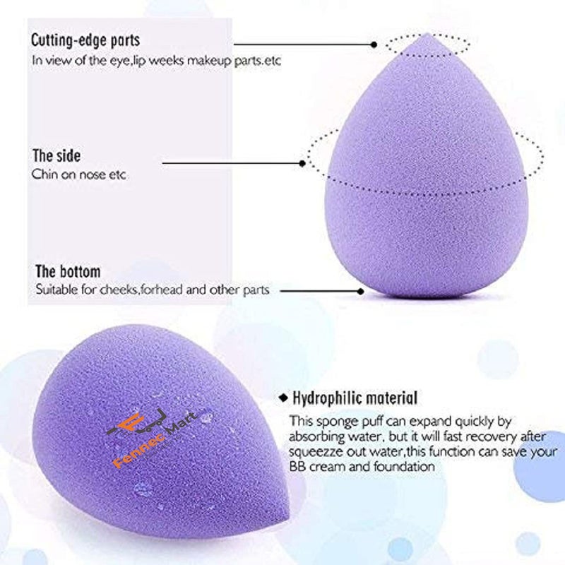 Fennec Mart Make up Sponge Beauty Blender Puff  Colour May Vary   Set of 6 - Image 3