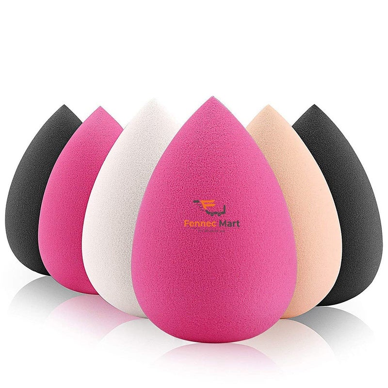 Fennec Mart Make up Sponge Beauty Blender Puff  Colour May Vary   Set of 6 - Image 1