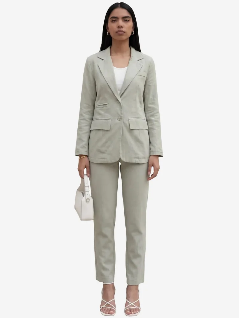 MY FASHION MY FASHION Buttoned Jacket Collar Two-Piece Set